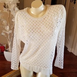 COIN 1804 sheer top ivory S NWT